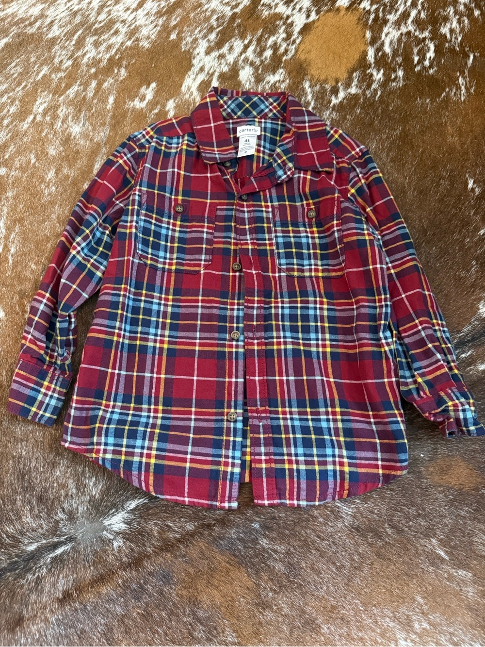 Carter's Red and Blue Plaid Button-Down Shirt
